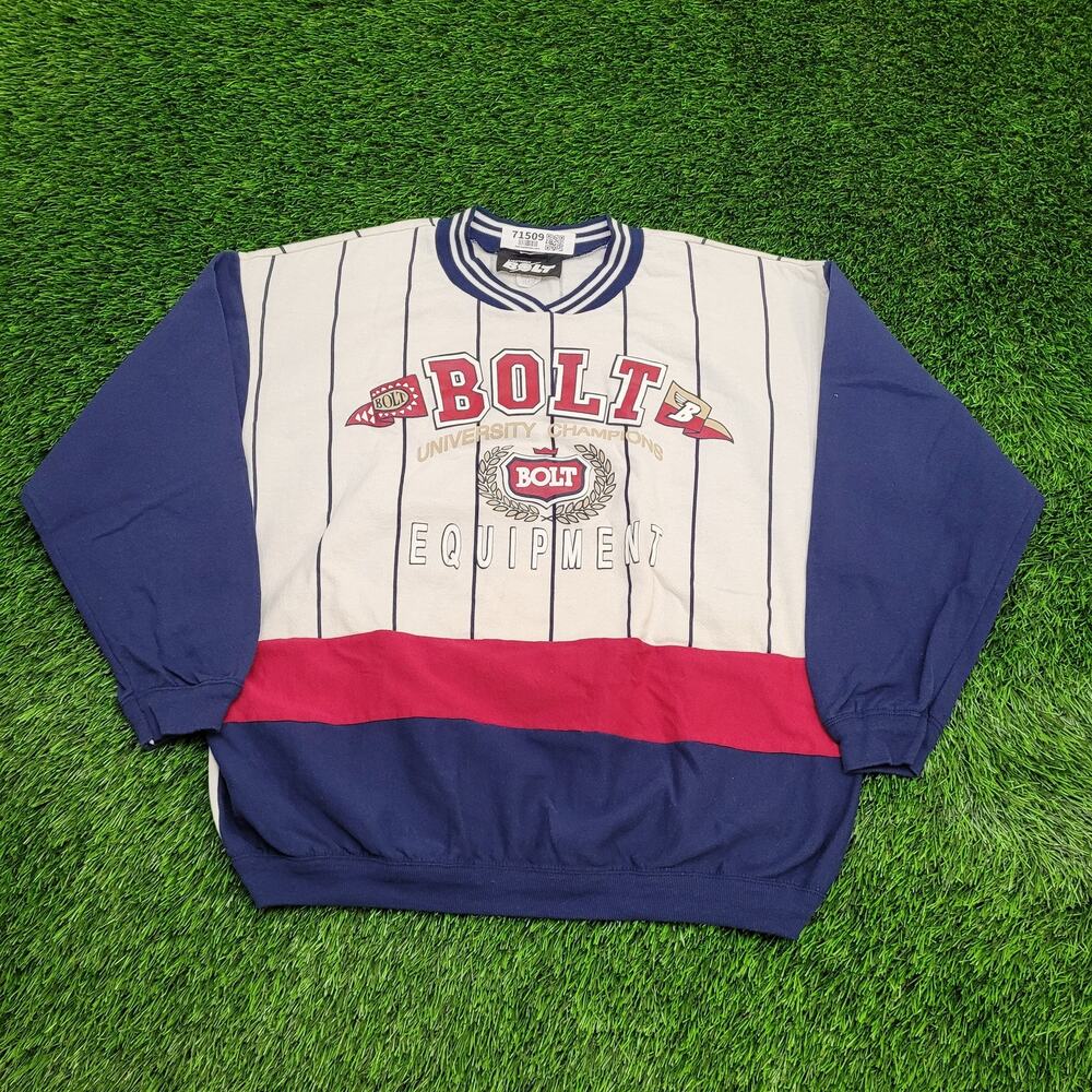 Vintage Lightning-Bolt Sweatshirt Womens 2XL 25x25 Boxy